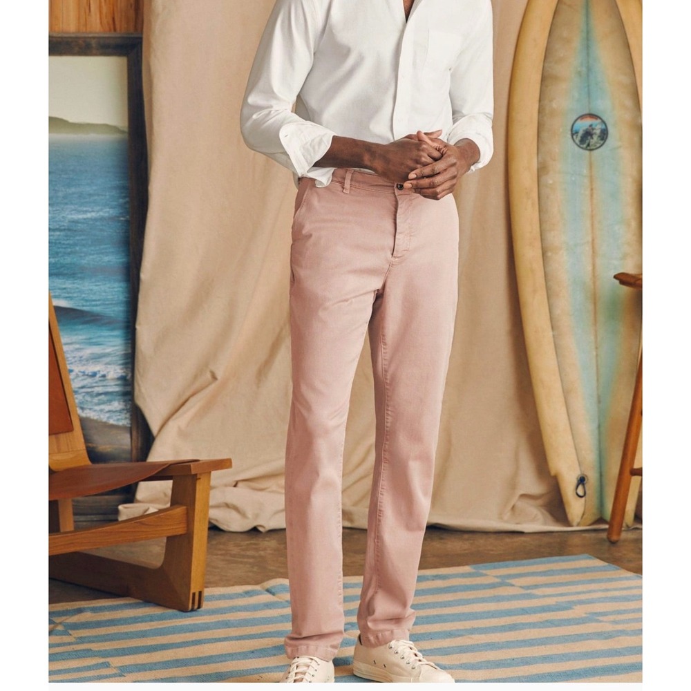 FAHERTY Coastline Chino Pants 28x34 Spring Quartz Pink New Tailored Fit Preppy